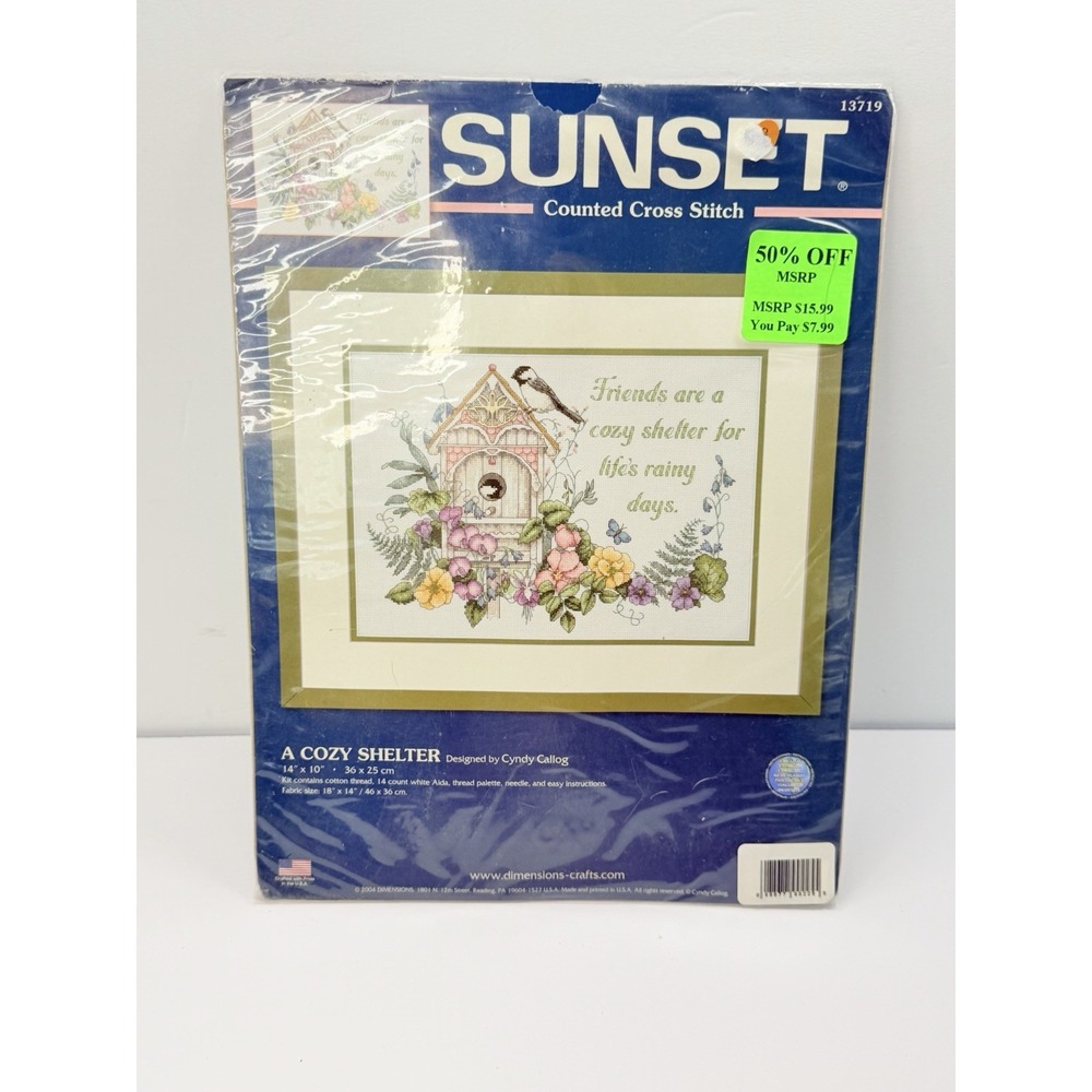 Dimensions Sunset Counted Cross Stitch 13719 A Cozy Shelter 2004